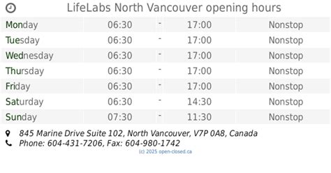 marine drive lifelabs|LifeLabs North Vancouver opening hours, 845 Marine Drive Suite .